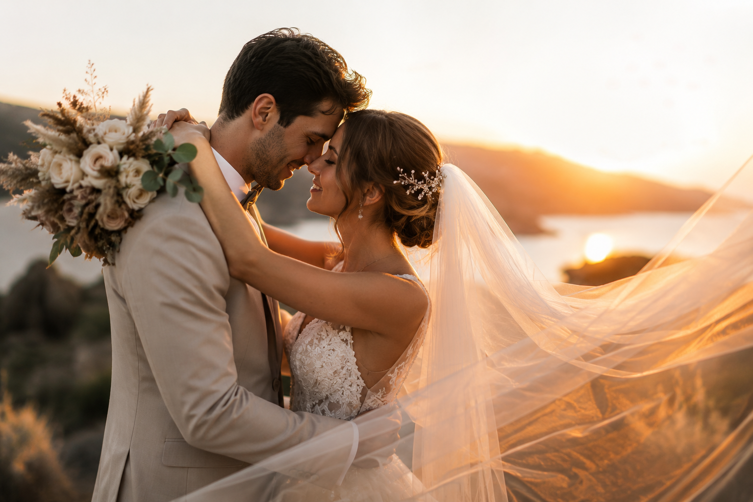 Pareja en su boda